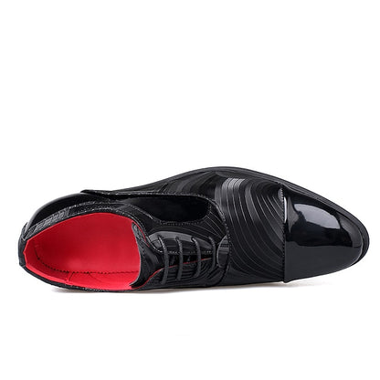 – Lace-Up Patent Leather Formal Shoes Men's Stylish