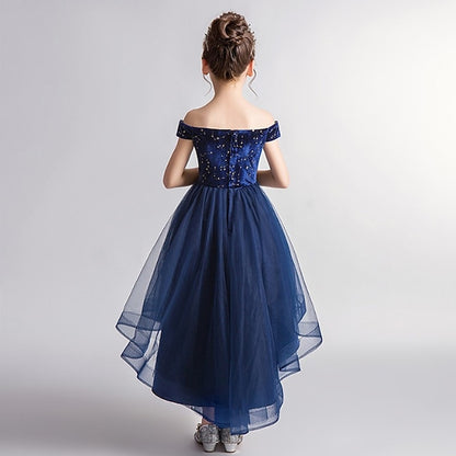 Performance Girls' Dress Solid Sleeveless Color Kids Party