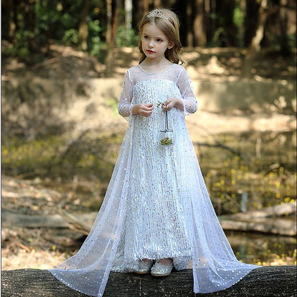 Flower Princess Elsa Girls' Movie Girl Dress Frozen