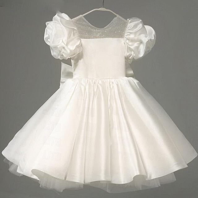 Party Kids Dress Girl Color Girls' Long Flower Solid