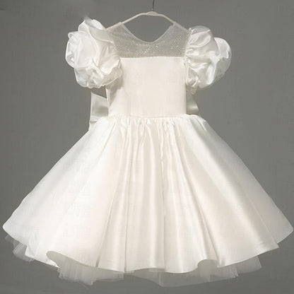 Party Kids Dress Girl Color Girls' Long Flower Solid