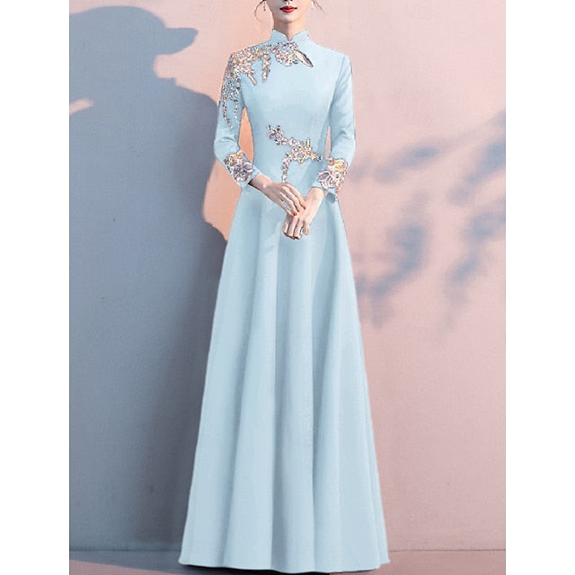 A-Line the Bride Neck Elegant High Simple Floor of Mother Dress