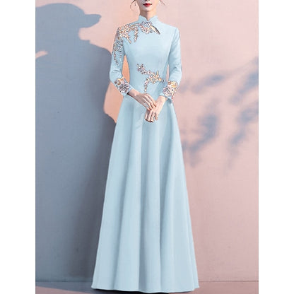 A-Line the Bride Neck Elegant High Simple Floor of Mother Dress