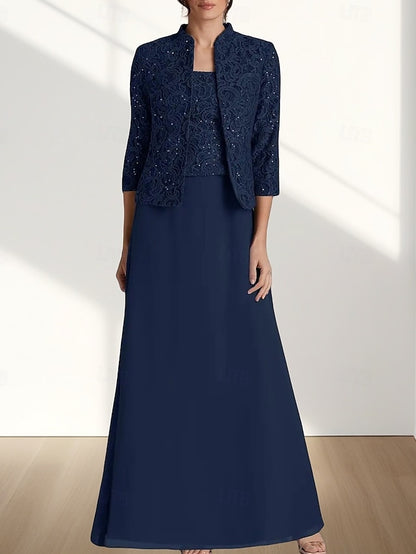 the Bride Wedding Elegant Mother Piece of Dress A-Line Guest Two