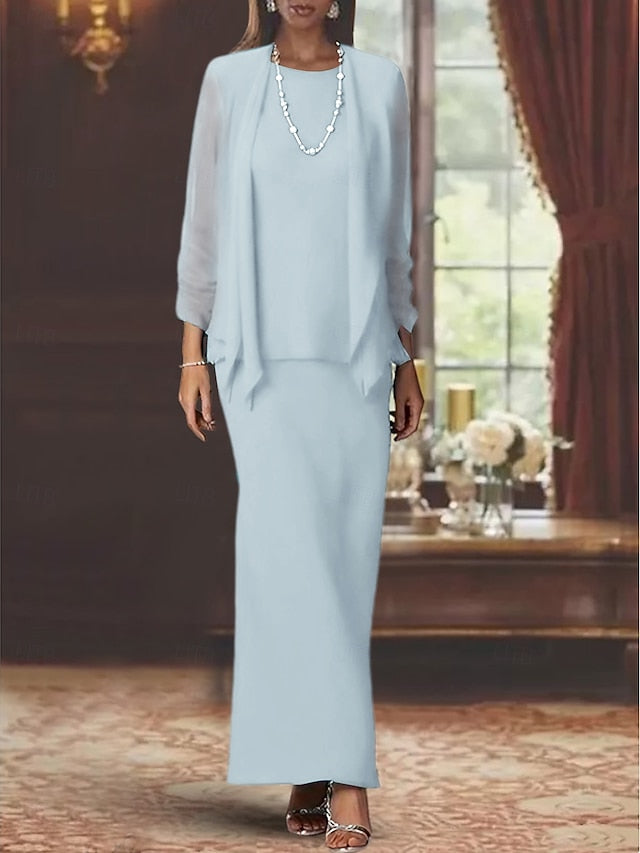 Formal Bride the Sheath of Guest 3 Wedding Mother Piece Dress