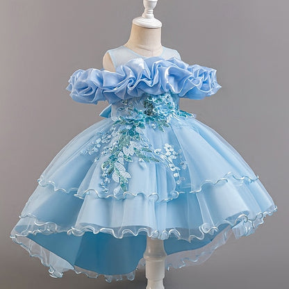 Wedding Sleeve Short Floral Party Kids Dress Girls' Flower