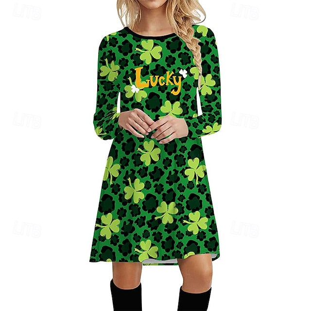 St. Paddy's Day Women's Mini Dress Casual Dress Print