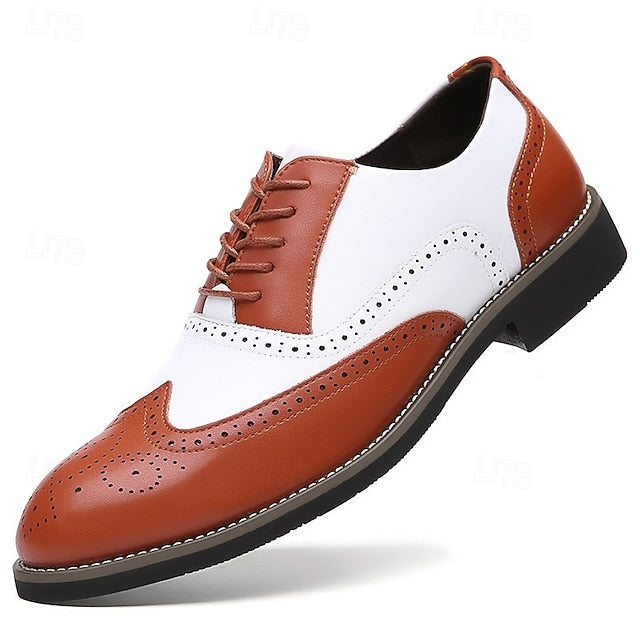 Brogue Two-Tone Oxford White in Men's Shoes Wingtip