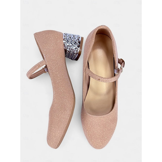 Jane Shoes Girls' Mary Women's Dance with Glitter and