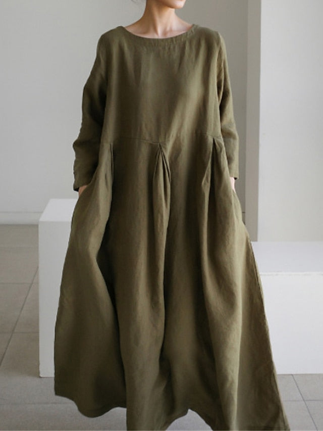 Women's ArmyGreen Black Yellow Summer Spring Fall Maxi