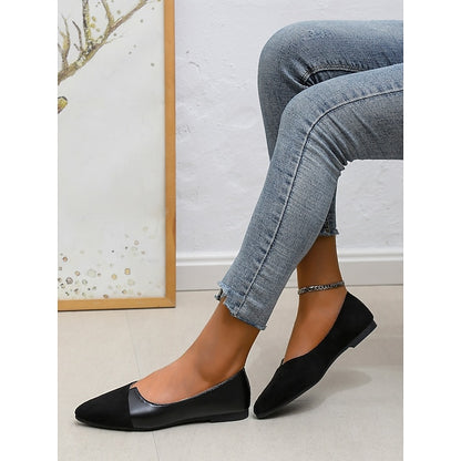 Two-Tone Elegant Slip-On Toe Pointed Women's Flats –