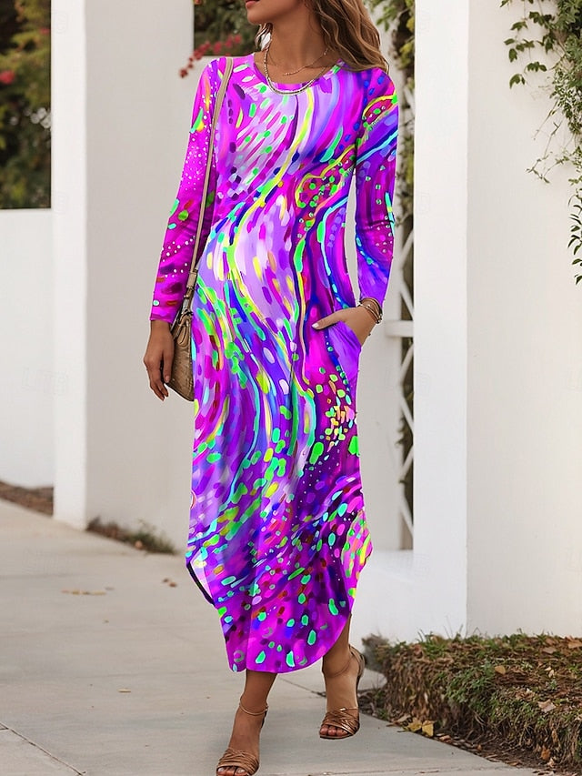 Women's Maxi Dress Sheath Dress T Shirt Dress Tee Dress