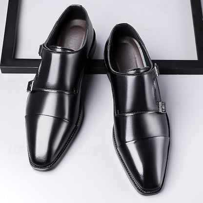 Shoes Men's Double – Dress Leather Monk Elegant Strap