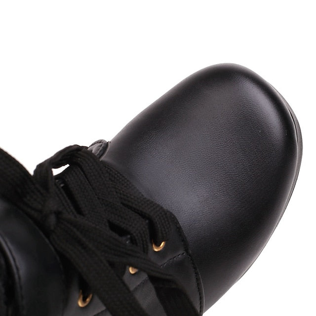 Ankle Women's – Wedding Bridal Lace-Up White Boots Shoes