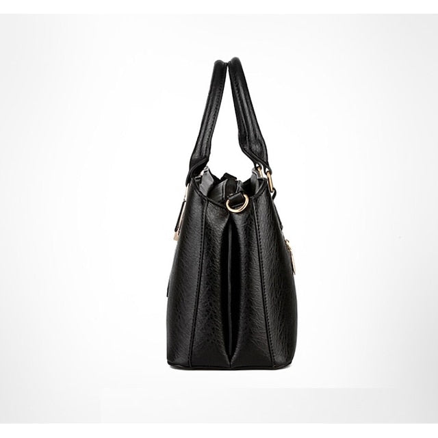 Elegant Faux Leather Structured Handbag – Green Women's