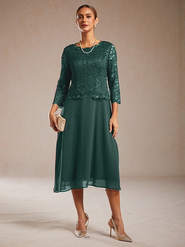 Women's Midi Dress A Line Dress Elegant Wedding Guest