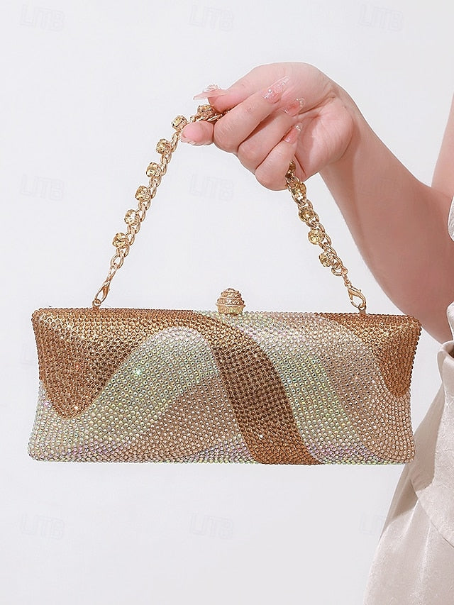 Women's Bag Clutch with Strap Evening Crystal Chain
