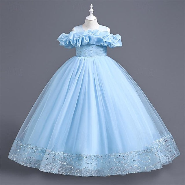 Girls' Girl Party Color 3D Solid Dress Flower