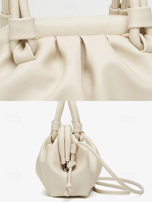 Elegant with Closure Handbag Cream Women's – Drawstring