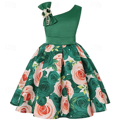 Party 3D Summer Sleeveless Flower Easter Dress Girls'