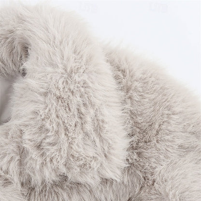 Buttons Comfortable Coat Furs Women's Warm Fur Faux