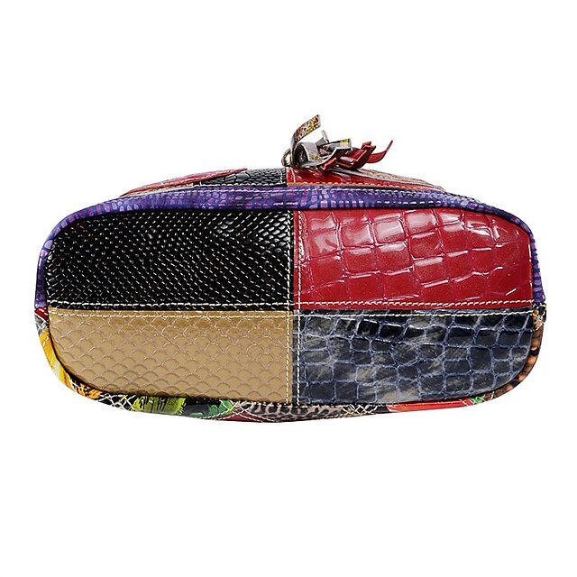 - Shoulder Women's Bag Colorful Bohemian Leather Patchwork