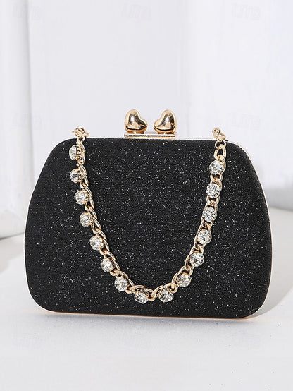 with Clutch Sage Rhinestone Green Evening Glitter Women's