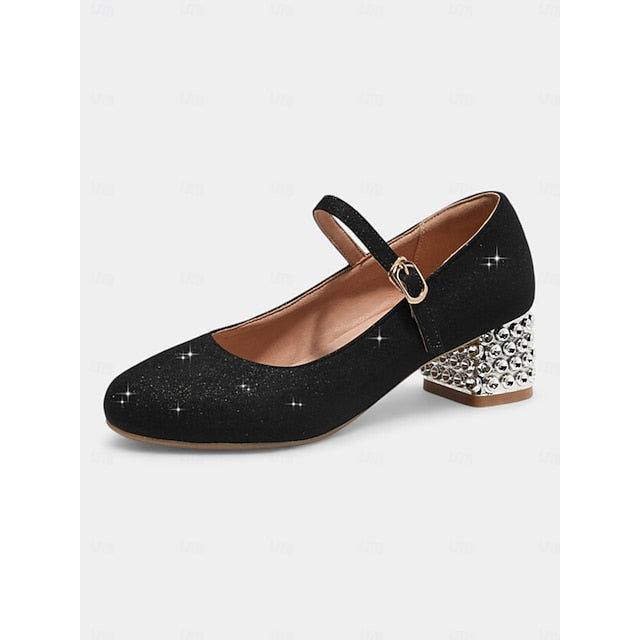 Jane Shoes Girls' Mary Women's Dance with Glitter and