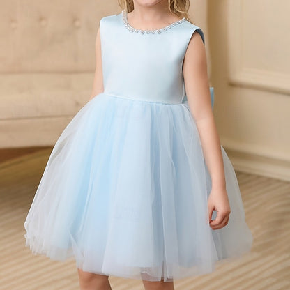 Party Girls' Kids Sleeveless Color Solid Dress Wedding