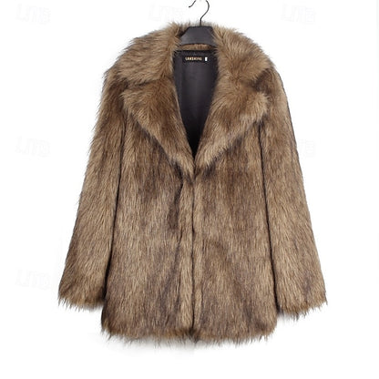 Warm Furs Coat Faux Fur Comfortable Women's
