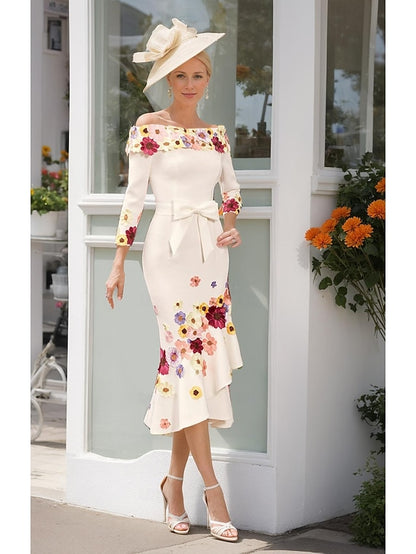 the Dress Bride Sheath Mother Shoulder of Elegant Formal Off