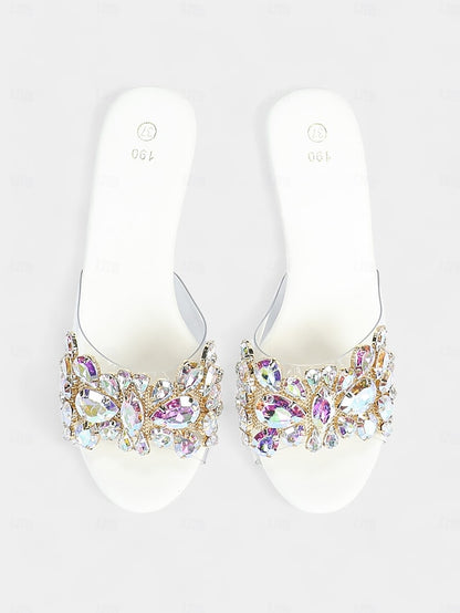 Clear Rhinestone Embellished Heels Women's – Platform