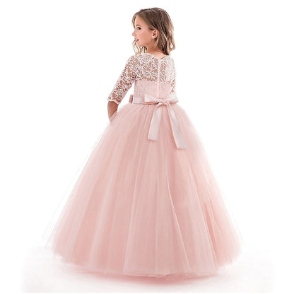 Lace Prom Girl Years 3-13 Kids Dress Princess Flower