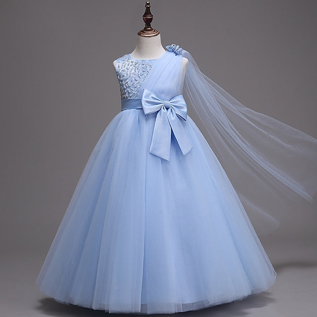 Colored Flower Girls' Solid Kids Girl Dress