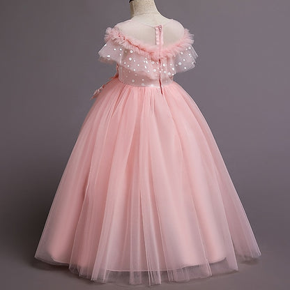 Party Flower Girl Dress Color Kids Solid Girls'