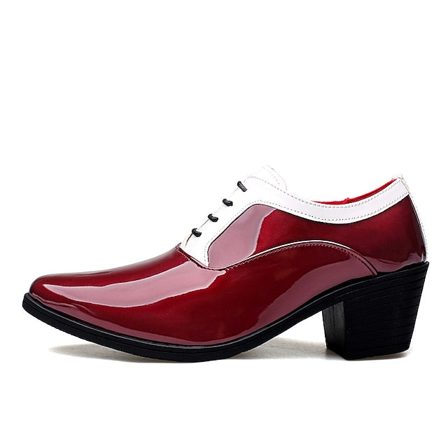 and White Red Patent – Shoes Oxford Faux Leather Men's