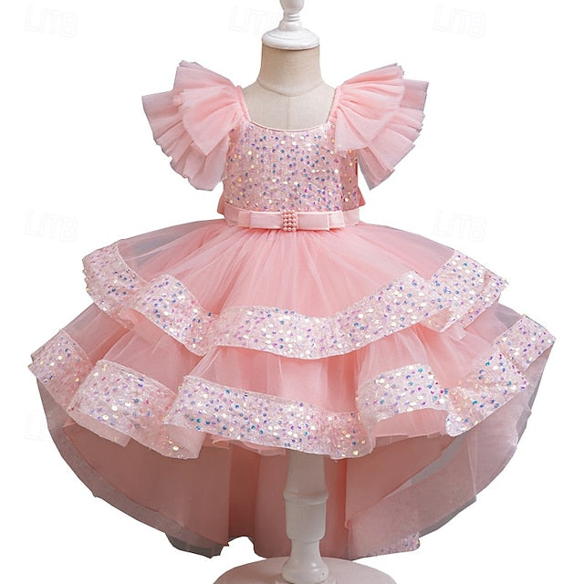 Special Wedding Sleeveless Dress Girls' Kids Party Sequin