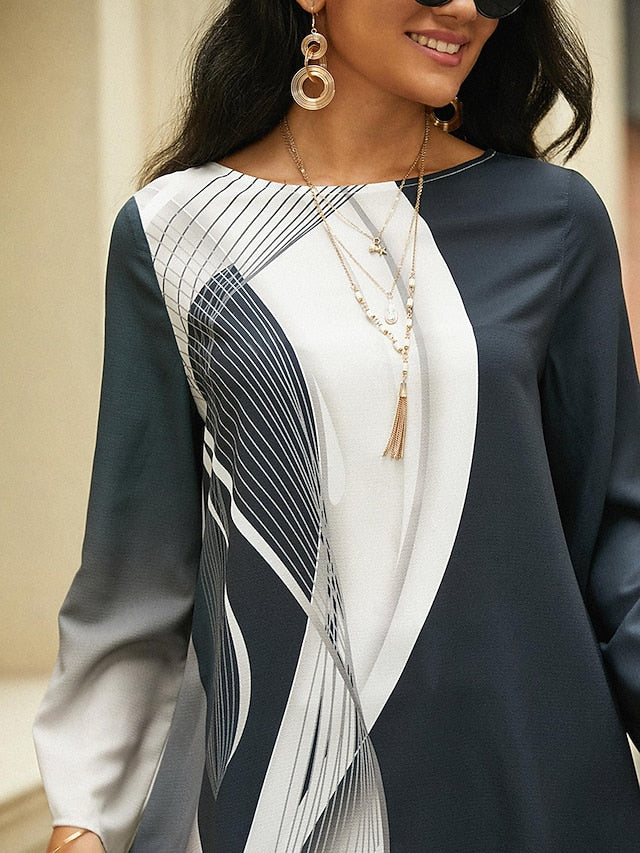 Women's Blouse Long Sleeve Asymmetrical Hem Chiffon Basic