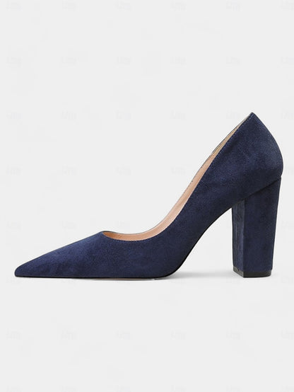 Classic High | Heel Women's Heels Suede Toe Pointed Block