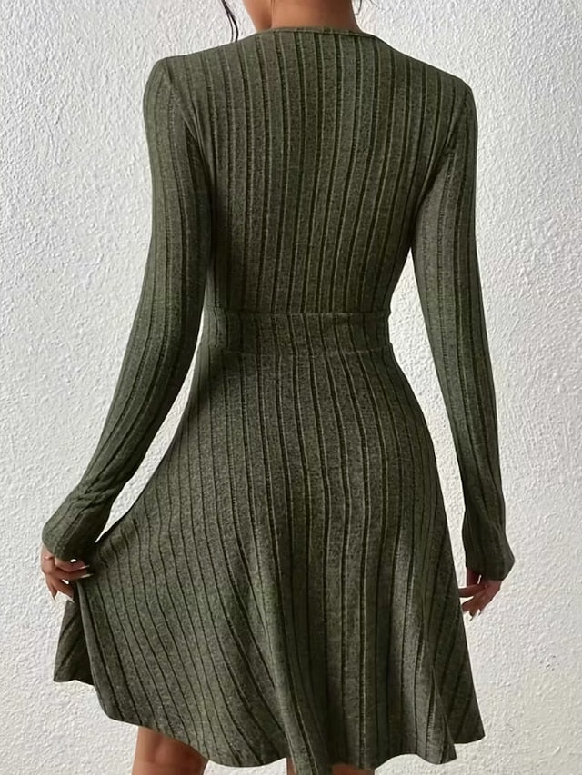 Women's Knee Length Dress Sweater Dress A Line Dress