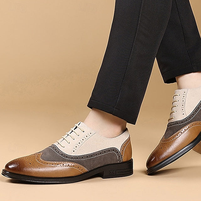 Gray Brown Classic Shoes Brogue and Men's Oxford Dress