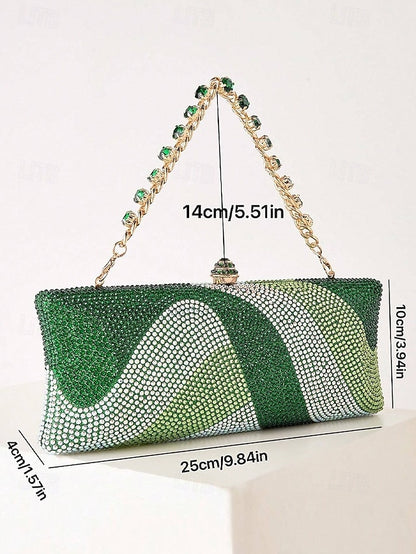 Women's Bag Clutch with Strap Evening Crystal Chain