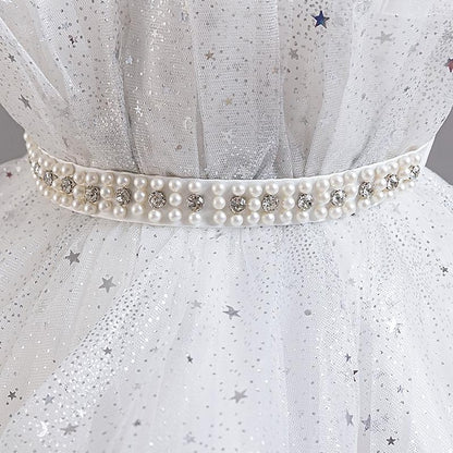 Flower Sequin Party Kids Girl Sleeveless Girls' Dress