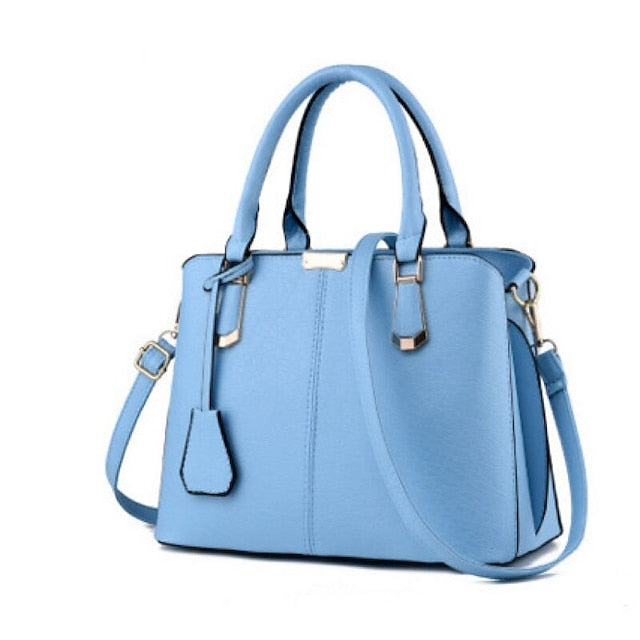 Elegant Faux Leather Structured Handbag – Green Women's
