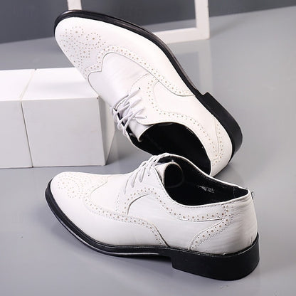 Formal Brogue Shoes Men's White Oxford Classic