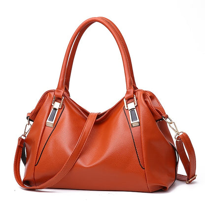 Handles Women’s and Top Faux with Handbag Black Leather