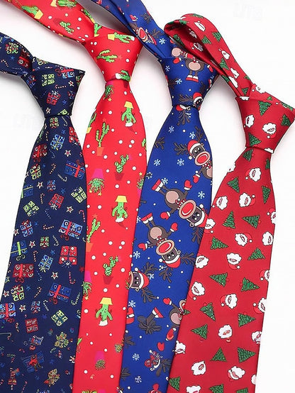 Fun Men's Polyester Tie and Tree Santa Christmas – Silk