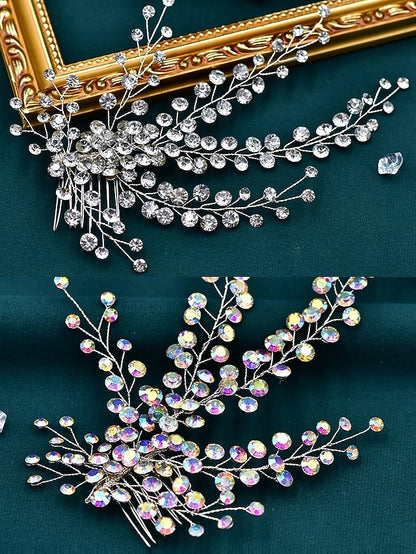 Rhinestone and Crystal Hair – Flower Elegant Accessory Bridal