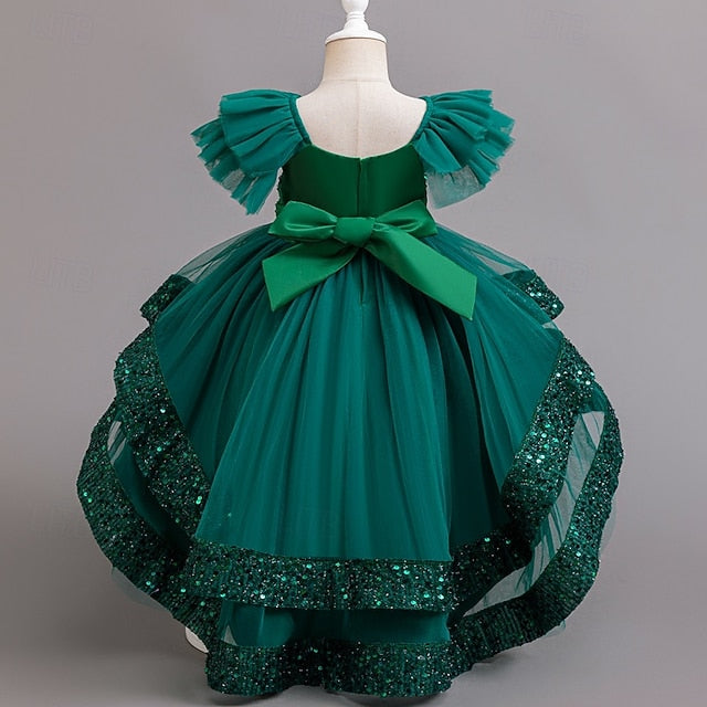 Special Wedding Sleeveless Dress Girls' Kids Party Sequin