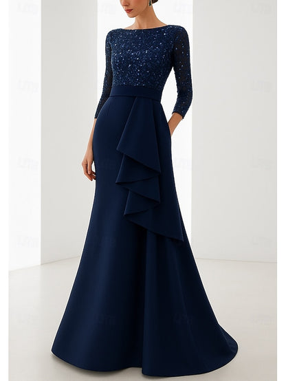 Wedding Blue Formal Mermaid Elegant Gown Black Dress Evening